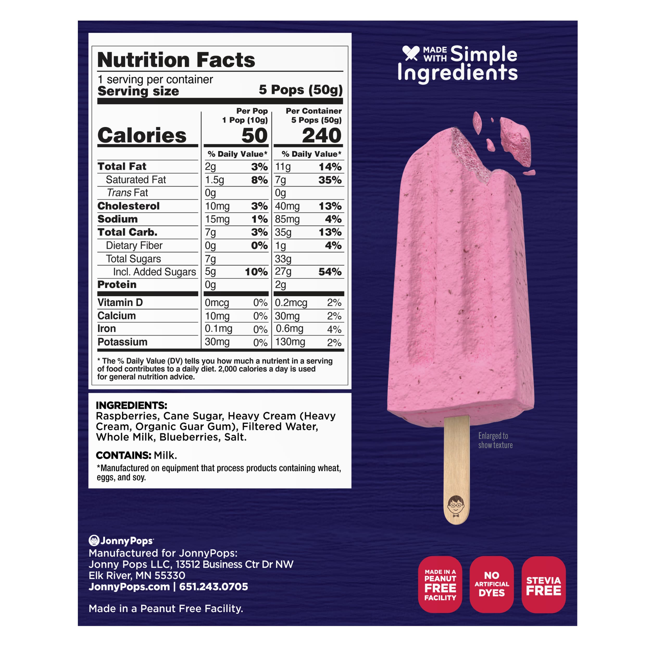 Freeze Dried Raspberry, Blueberry and Cream Mini Pops - Image 2