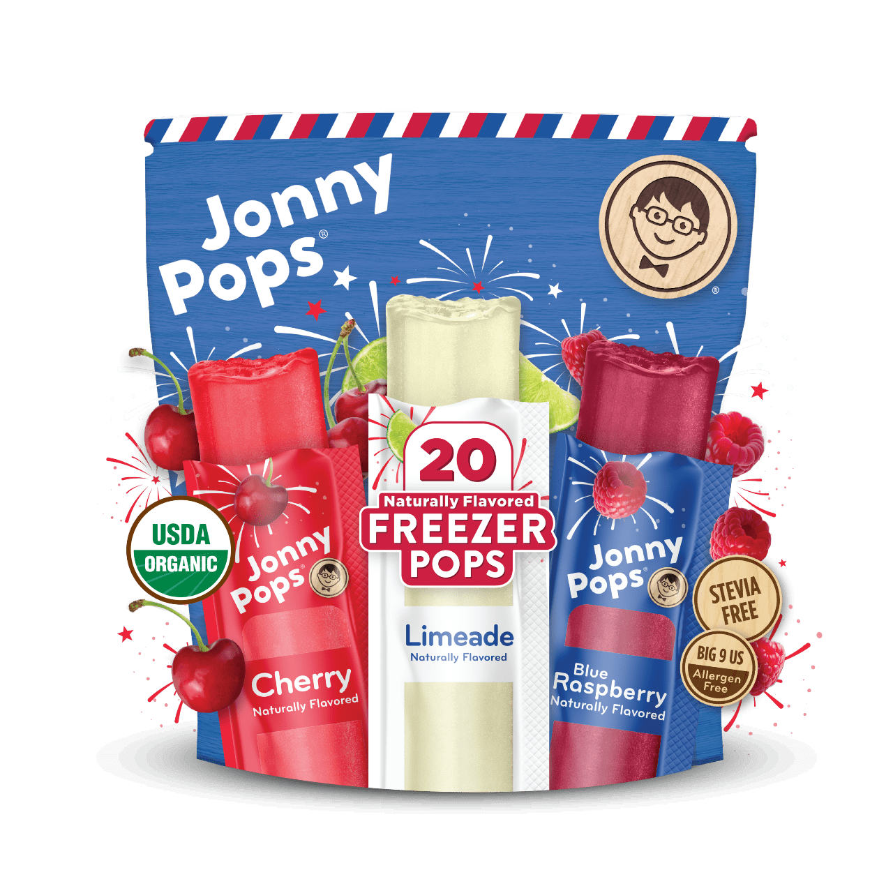 Organic Red, White & Blue Freezer Pops