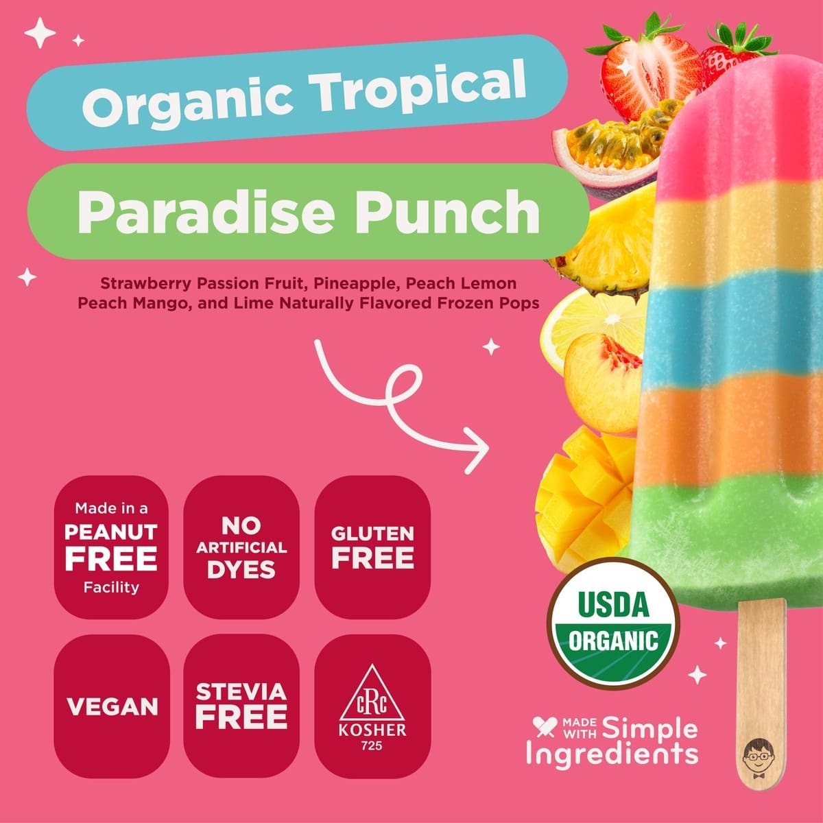 Organic Tropical Paradise Punch Ice Pops | JonnyPops