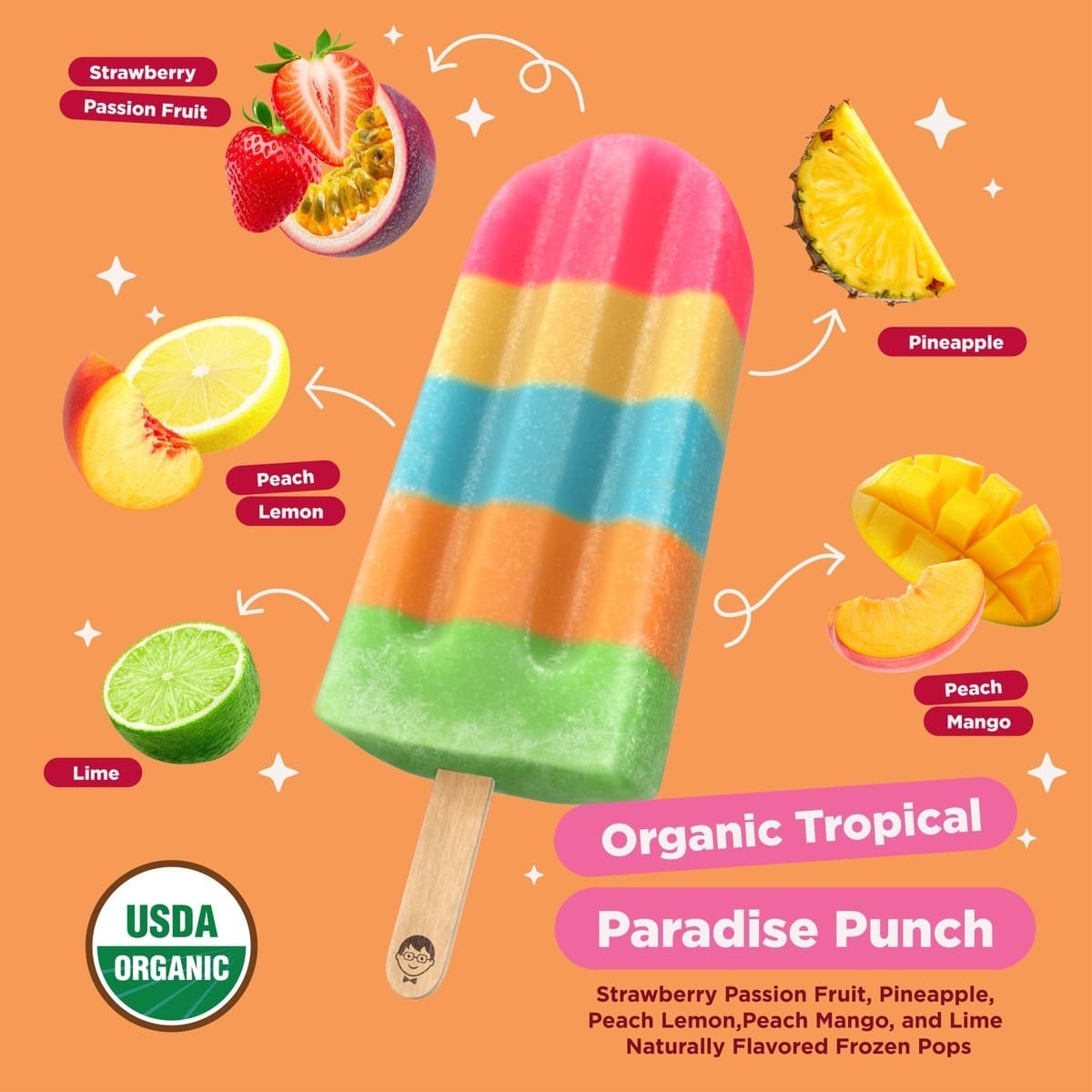 Organic Tropical Paradise Punch Ice Pops | JonnyPops