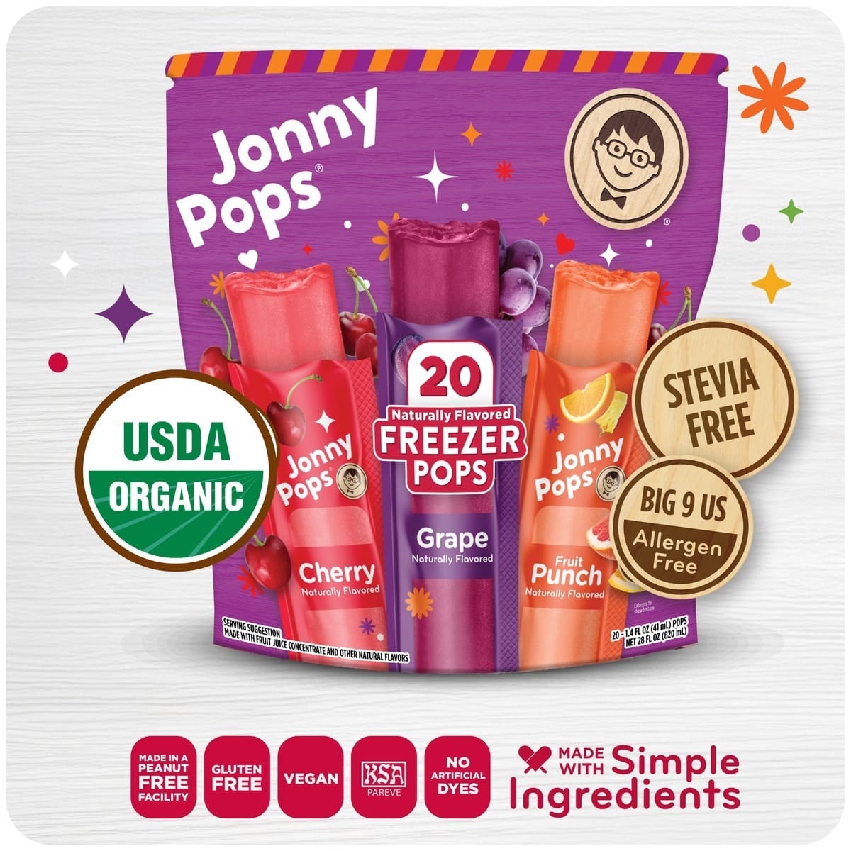Organic Classic Freezer Pops Freezer Pops | JonnyPops