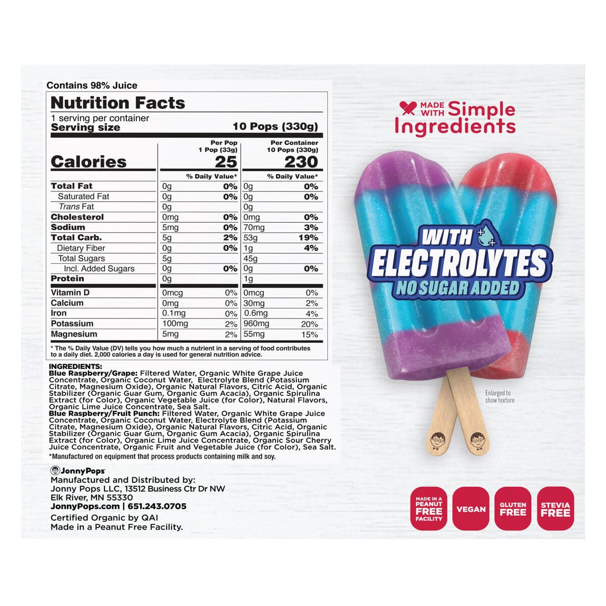 Organic Hydro Blue Raspberry Punch Minis - Image 2
